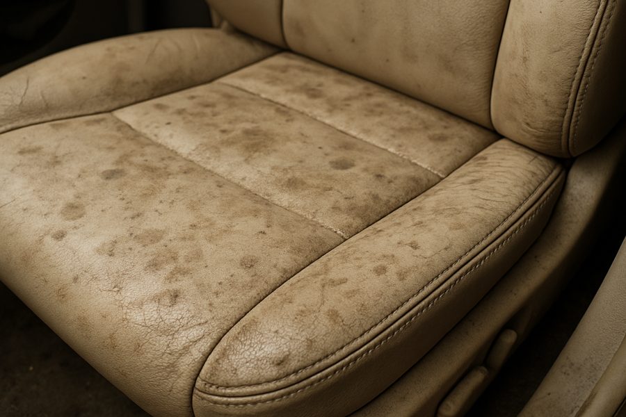 Sièges cuir avant lavage à Cannes